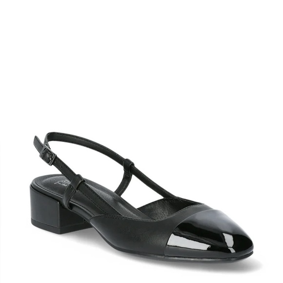 NWT - Women’s Slingback Cap Toe Block Heel Sandals, Size 6 - Time & Tru - Picture 10 of 12